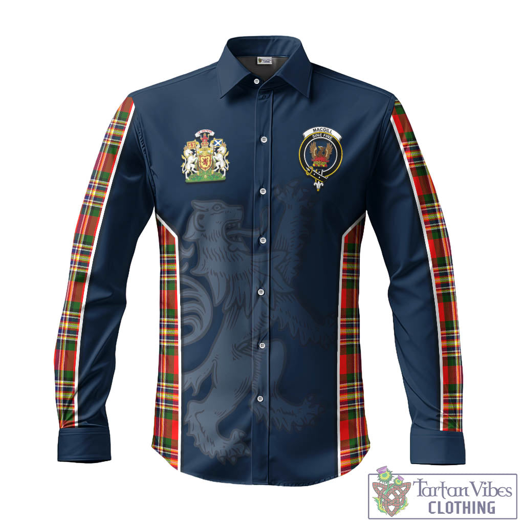 Tartan Vibes Clothing MacGill Modern Tartan Long Sleeve Button Up Shirt with Family Crest and Lion Rampant Vibes Sport Style