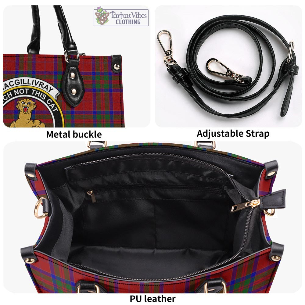 Tartan Vibes Clothing MacGillivray Tartan Luxury Leather Handbags with Family Crest