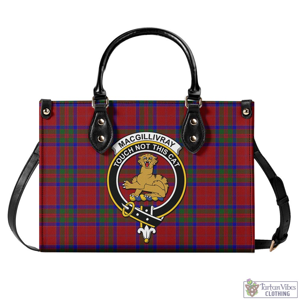 Tartan Vibes Clothing MacGillivray Tartan Luxury Leather Handbags with Family Crest