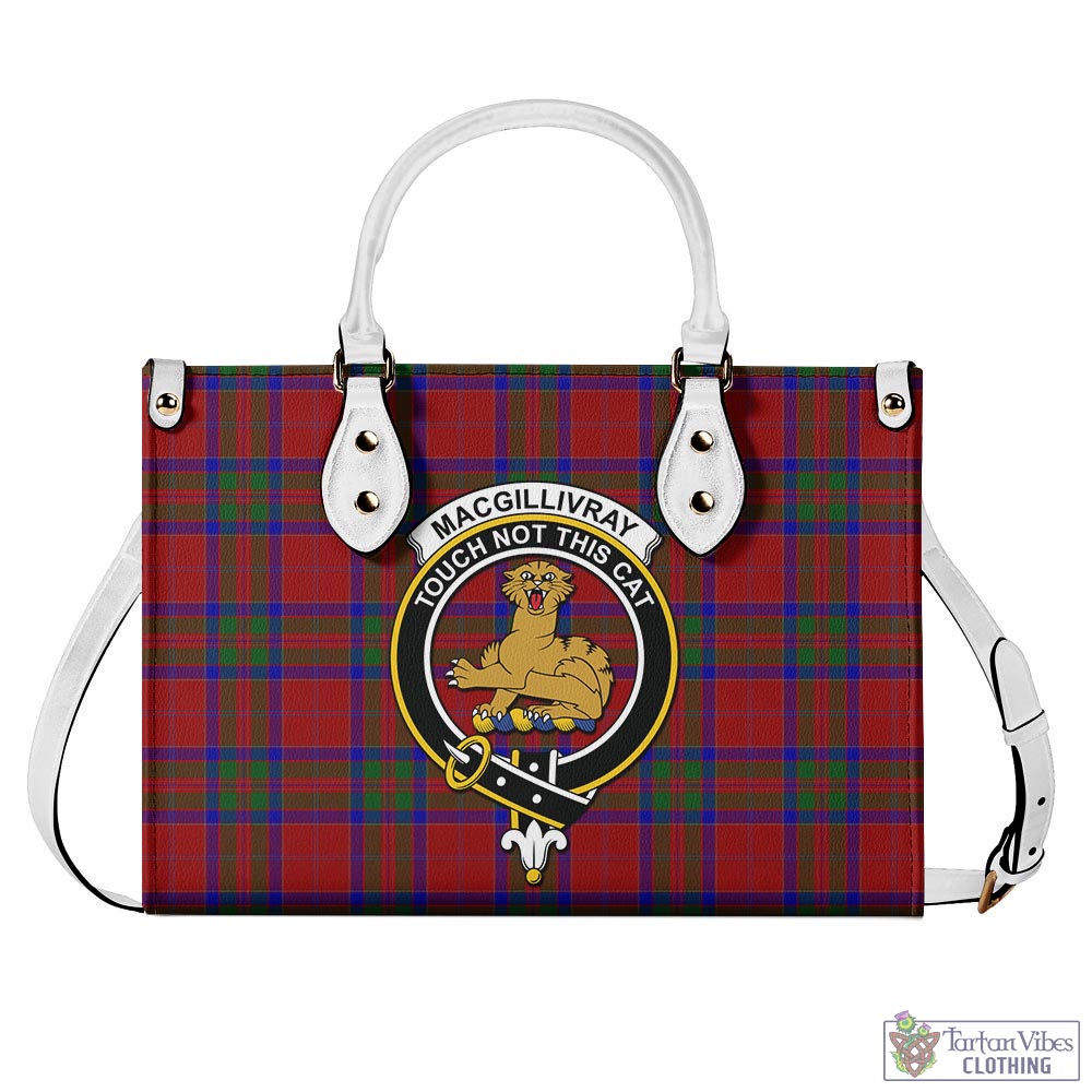 Tartan Vibes Clothing MacGillivray Tartan Luxury Leather Handbags with Family Crest