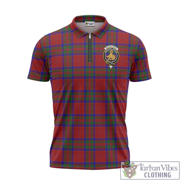 MacGillivray Tartan Zipper Polo Shirt with Family Crest