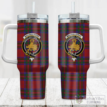 Tartan Vibes Clothing MacGillivray Tartan and Family Crest Tumbler with Handle