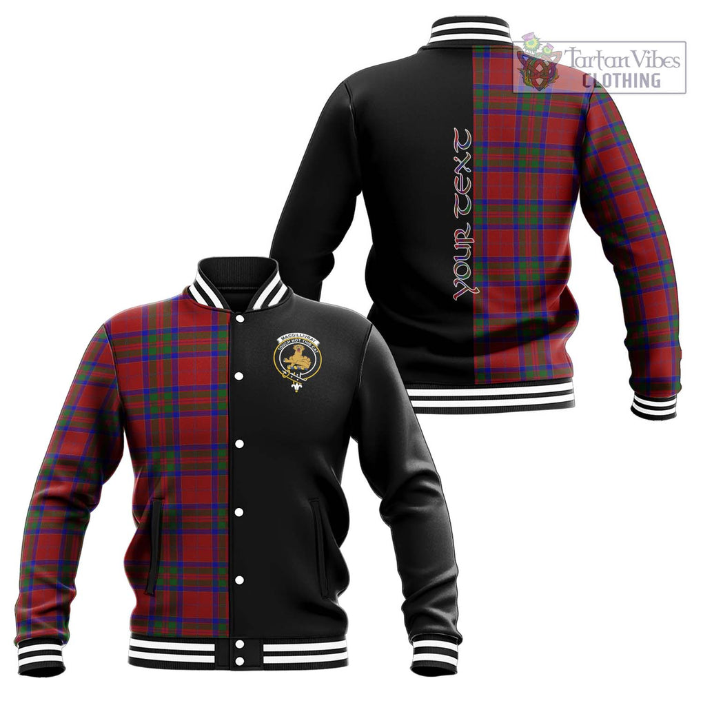 MacGillivray (McGillivray) Tartan Baseball Jacket with Family Crest and Half Of Me Style Unisex - Tartanvibesclothing Shop