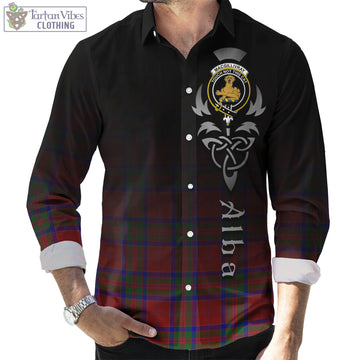 MacGillivray (McGillivray) Tartan Long Sleeve Button Up Featuring Alba Gu Brath Family Crest Celtic Inspired