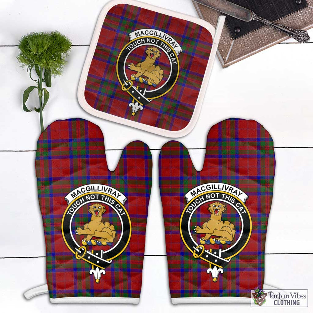 MacGillivray (McGillivray) Tartan Combo Oven Mitt & Pot-Holder with Family Crest Combo 1 Oven Mitt & 1 Pot-Holder White - Tartan Vibes Clothing