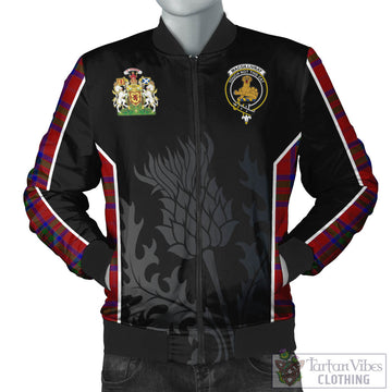 MacGillivray Tartan Bomber Jacket with Family Crest and Scottish Thistle Vibes Sport Style