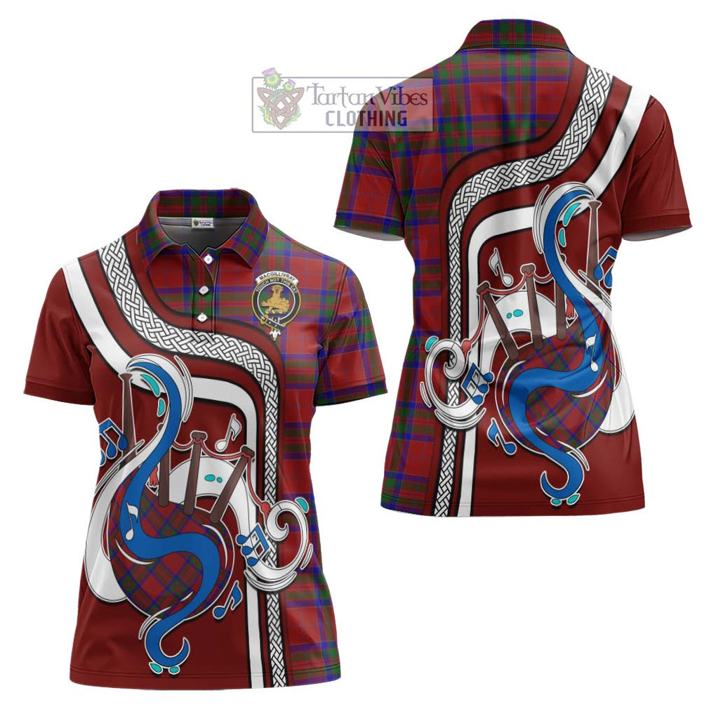 MacGillivray (McGillivray) Tartan Women's Polo Shirt with Epic Bagpipe Style Women - Tartanvibesclothing Shop