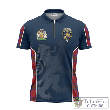 MacGillivray Tartan Zipper Polo Shirt with Family Crest and Lion Rampant Vibes Sport Style