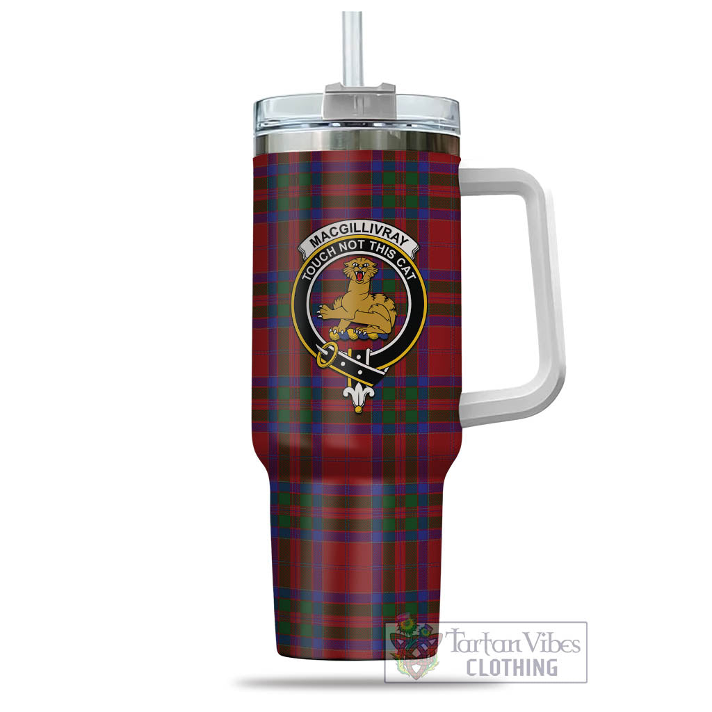 Tartan Vibes Clothing MacGillivray Tartan and Family Crest Tumbler with Handle