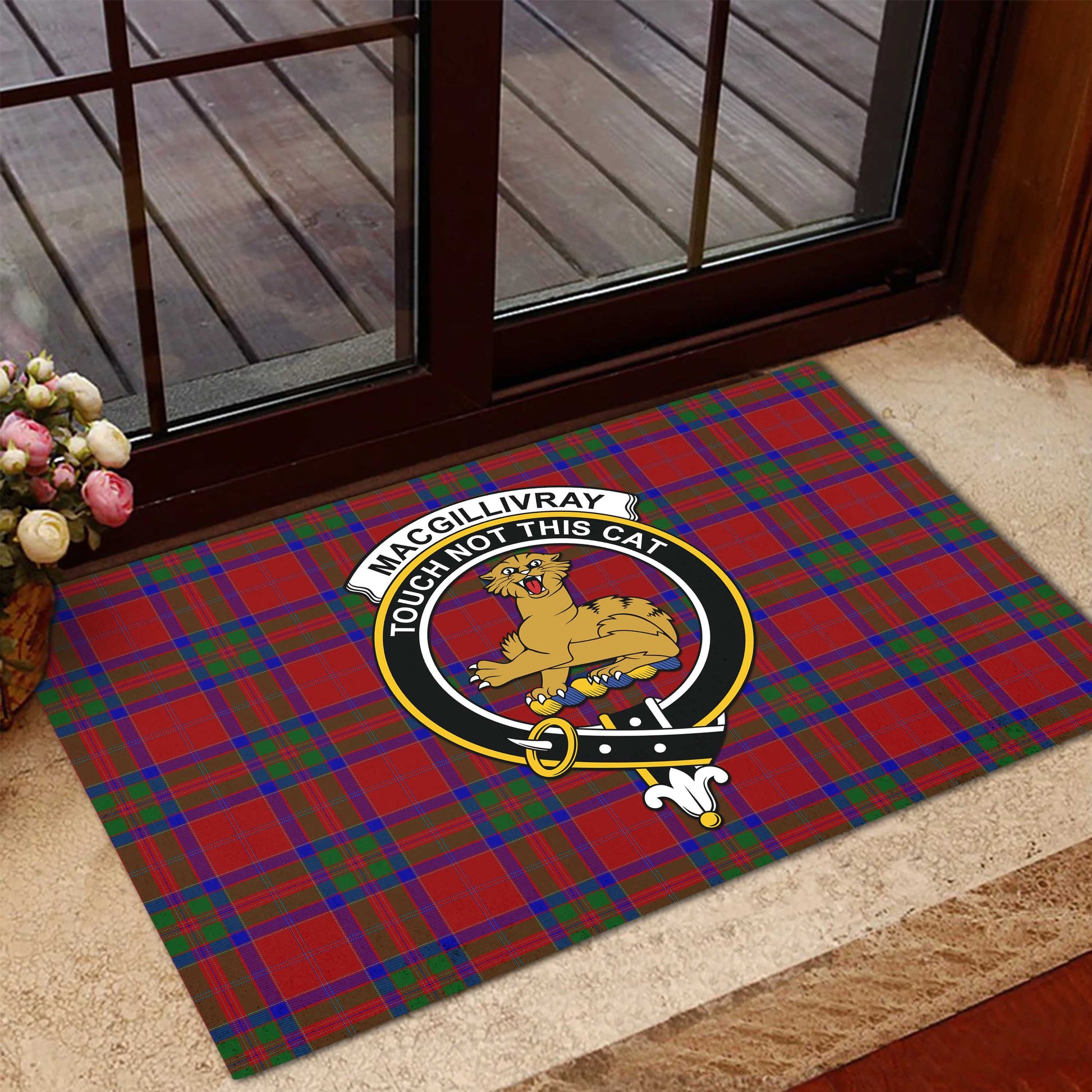 MacGillivray Tartan Door Mat with Family Crest - Tartanvibesclothing