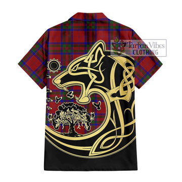 MacGillivray (McGillivray) Tartan Hawaiian Shirt with Family Crest Celtic Wolf Style