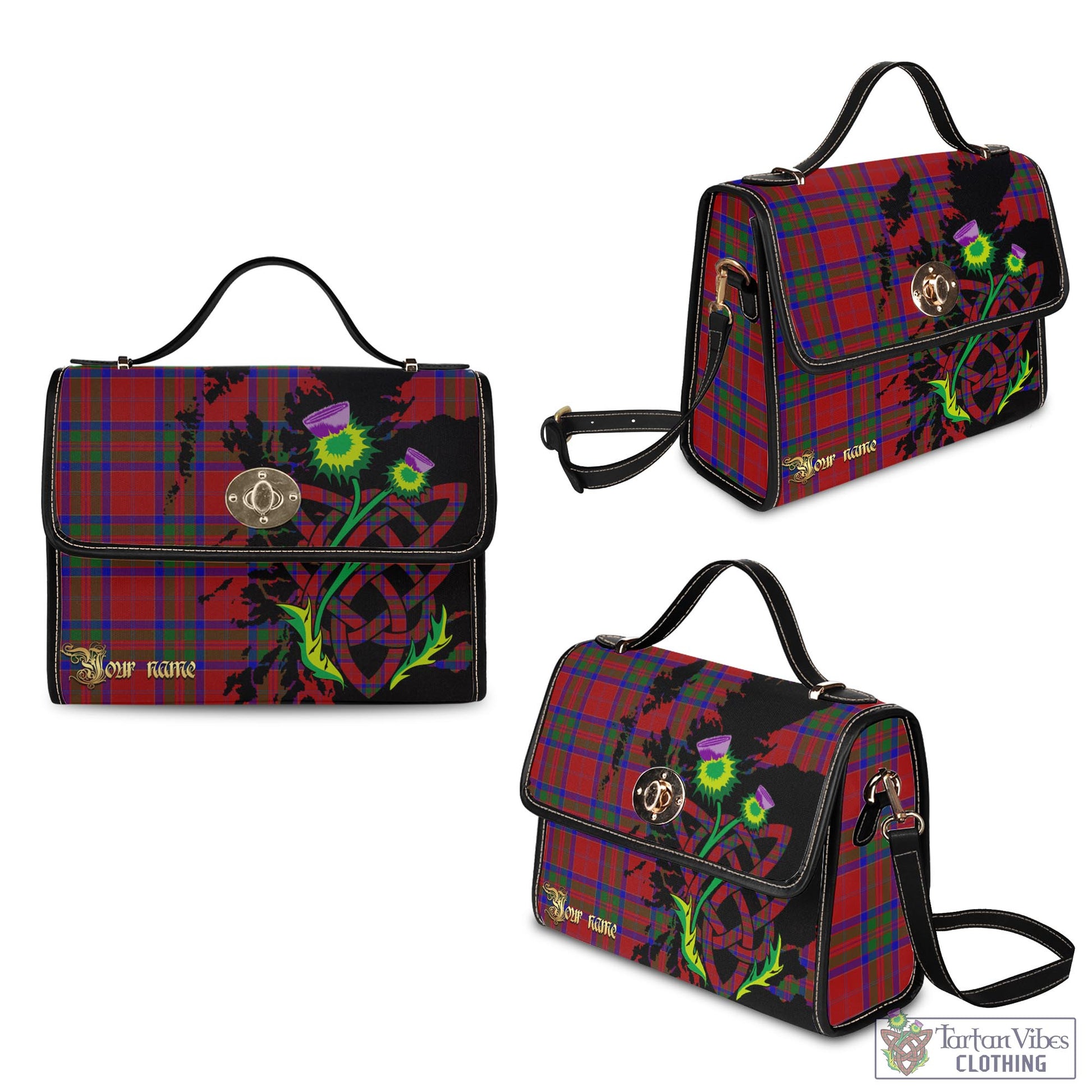 MacGillivray (McGillivray) Tartan Waterproof Canvas Bag with Scotland Map and Thistle Celtic Accents - Tartan Vibes Clothing