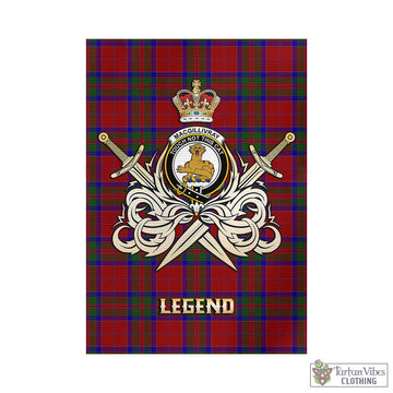 MacGillivray (McGillivray) Tartan Garden Flag with Clan Crest and the Golden Sword of Courageous Legacy