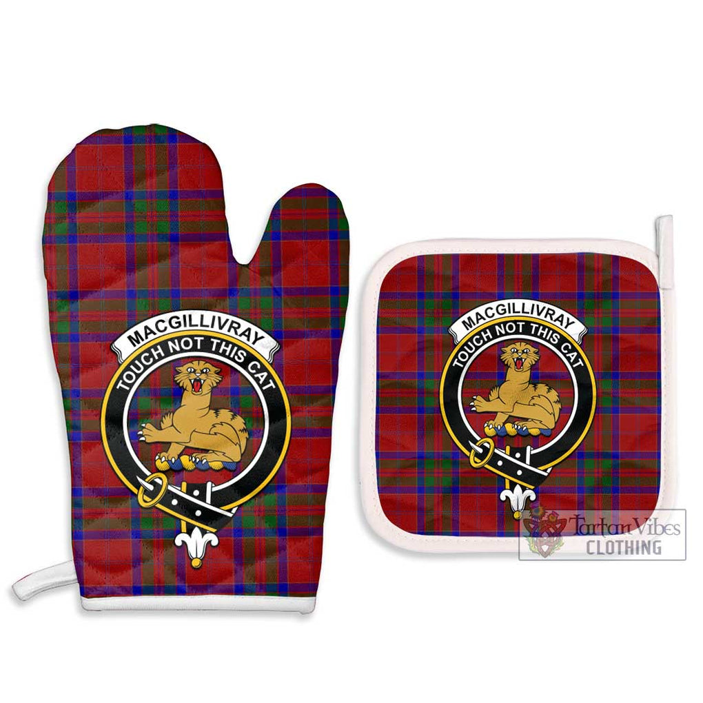 MacGillivray (McGillivray) Tartan Combo Oven Mitt & Pot-Holder with Family Crest Combo 1 Oven Mitt & 2 Pot-Holder White - Tartan Vibes Clothing