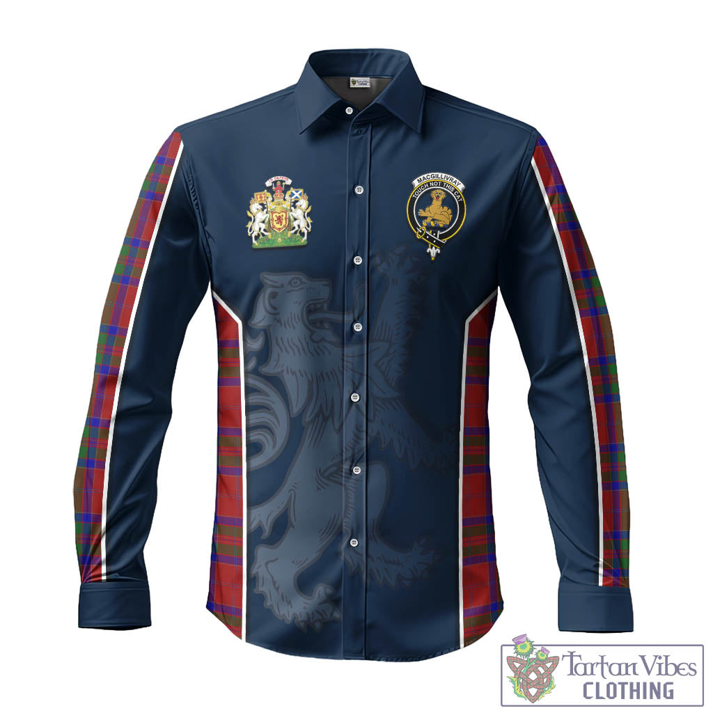 Tartan Vibes Clothing MacGillivray Tartan Long Sleeve Button Up Shirt with Family Crest and Lion Rampant Vibes Sport Style