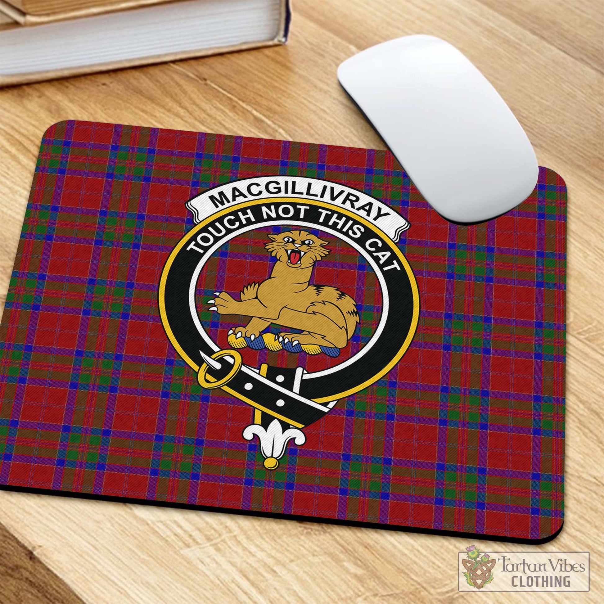 Tartan Vibes Clothing MacGillivray Tartan Mouse Pad with Family Crest