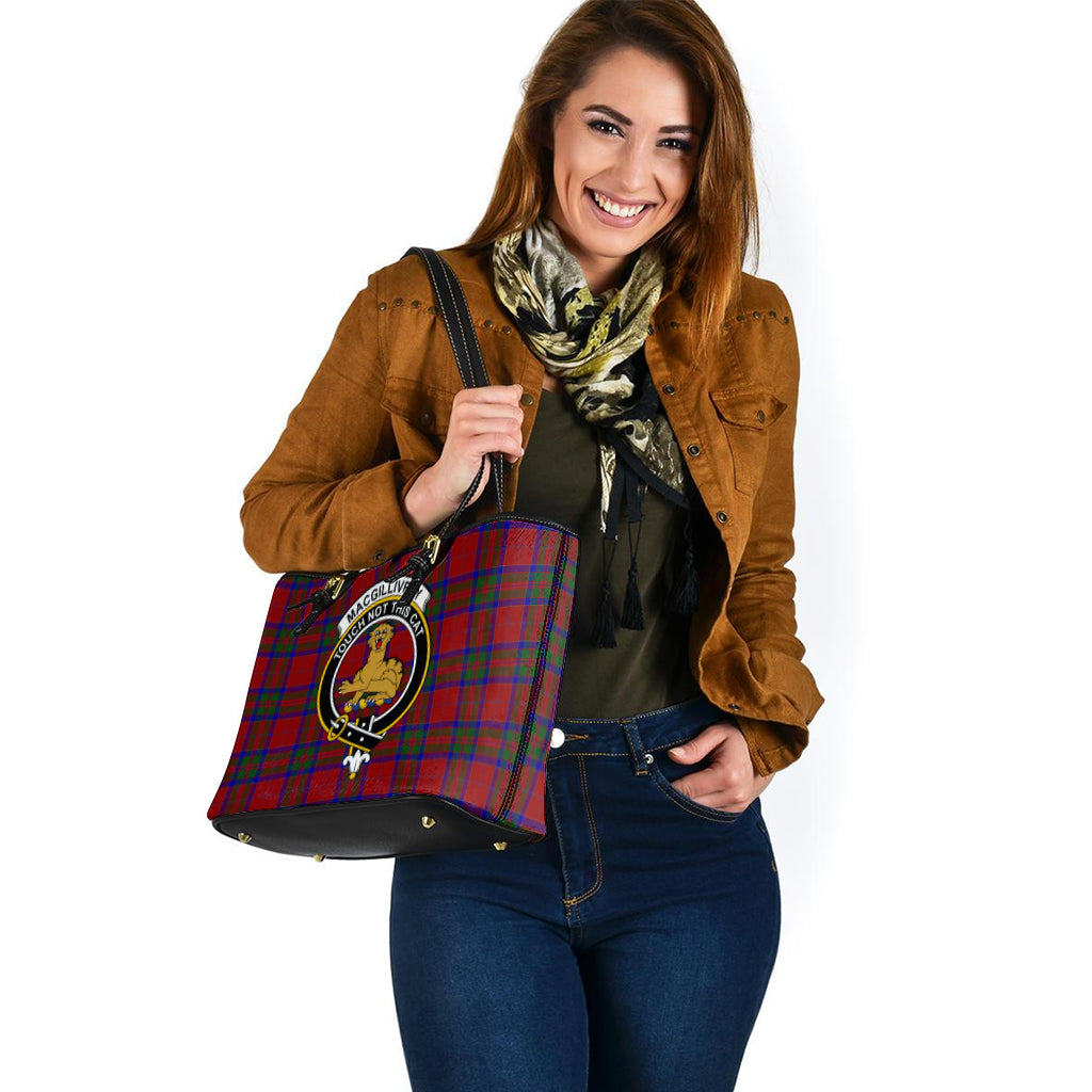 MacGillivray (McGillivray) Tartan Leather Tote Bag with Family Crest - Tartan Vibes Clothing