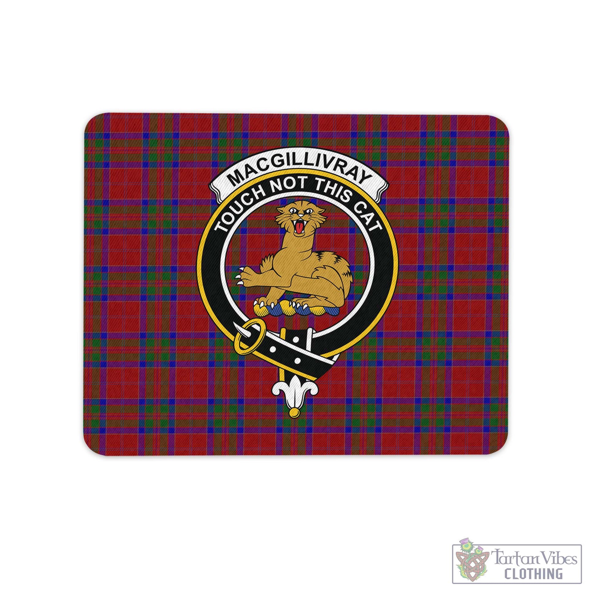 Tartan Vibes Clothing MacGillivray Tartan Mouse Pad with Family Crest