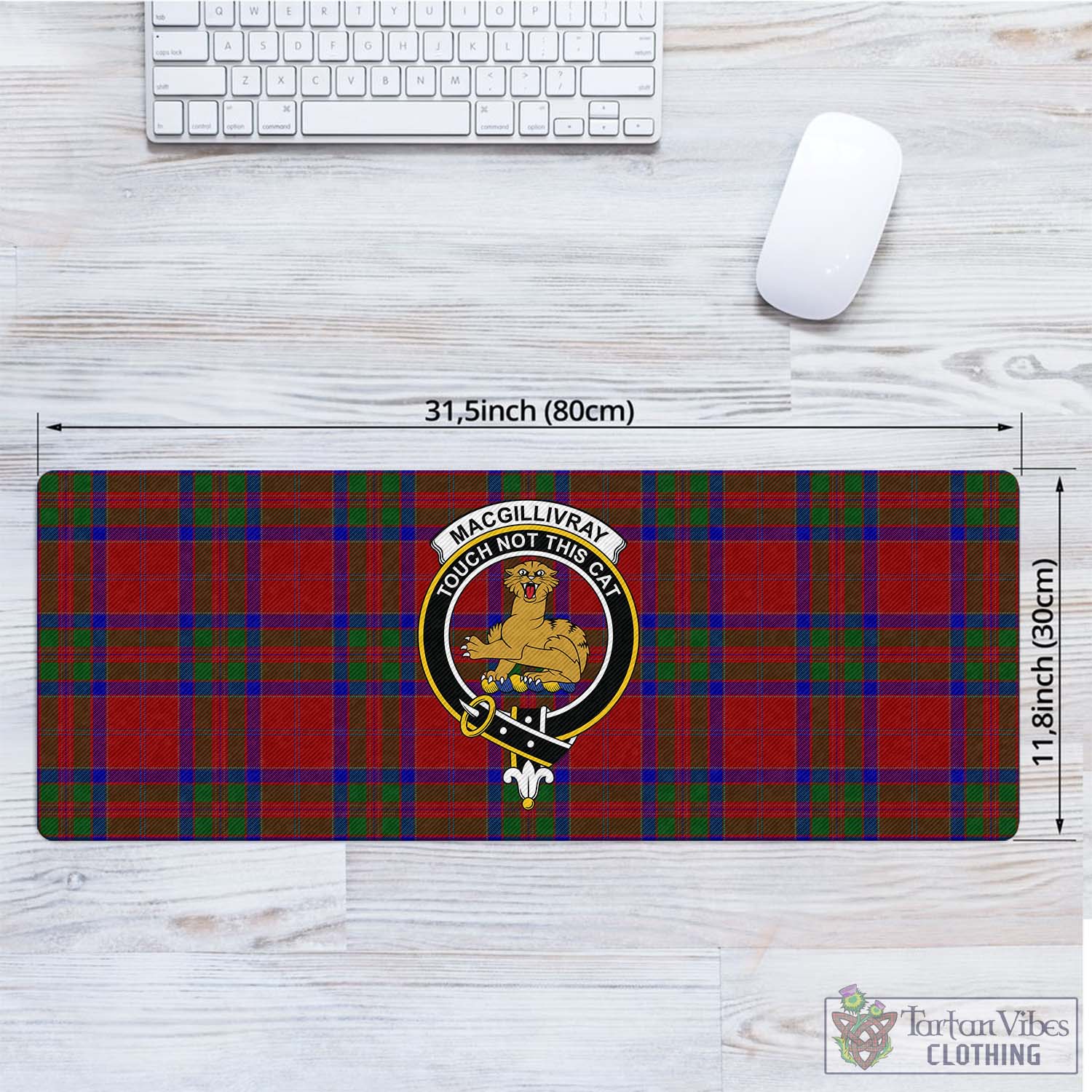 Tartan Vibes Clothing MacGillivray Tartan Mouse Pad with Family Crest