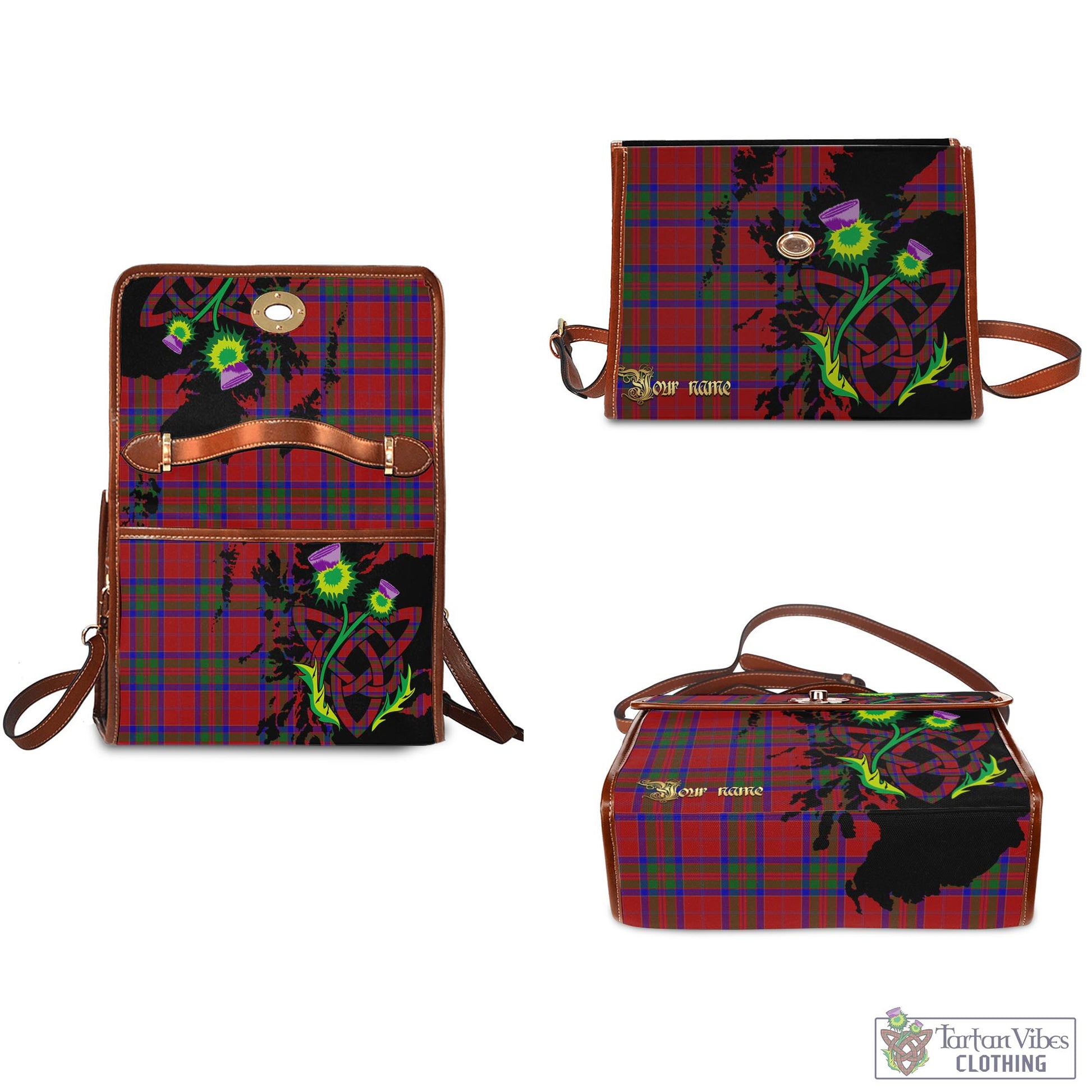 MacGillivray (McGillivray) Tartan Waterproof Canvas Bag with Scotland Map and Thistle Celtic Accents - Tartan Vibes Clothing