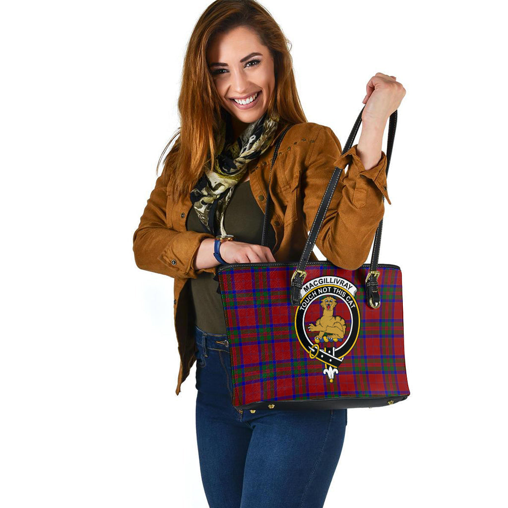 MacGillivray (McGillivray) Tartan Leather Tote Bag with Family Crest - Tartan Vibes Clothing