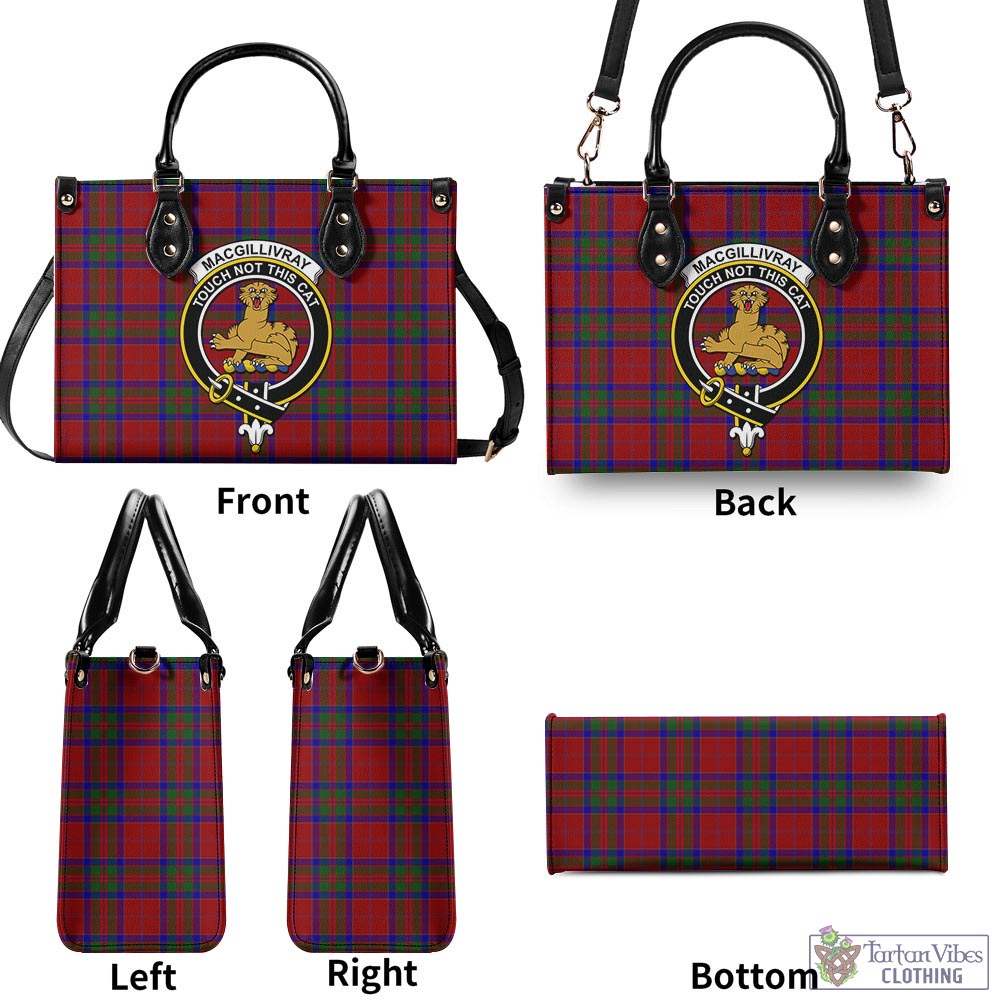 Tartan Vibes Clothing MacGillivray Tartan Luxury Leather Handbags with Family Crest