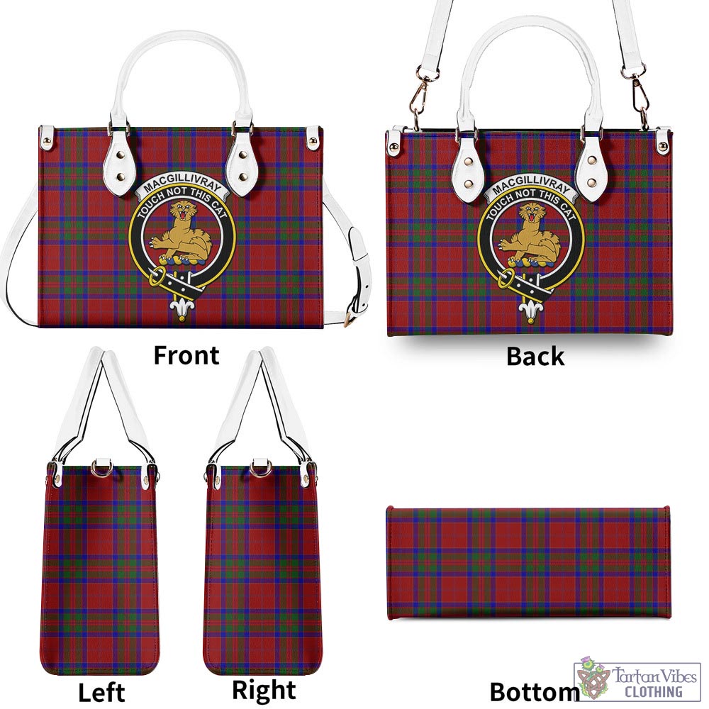 Tartan Vibes Clothing MacGillivray Tartan Luxury Leather Handbags with Family Crest