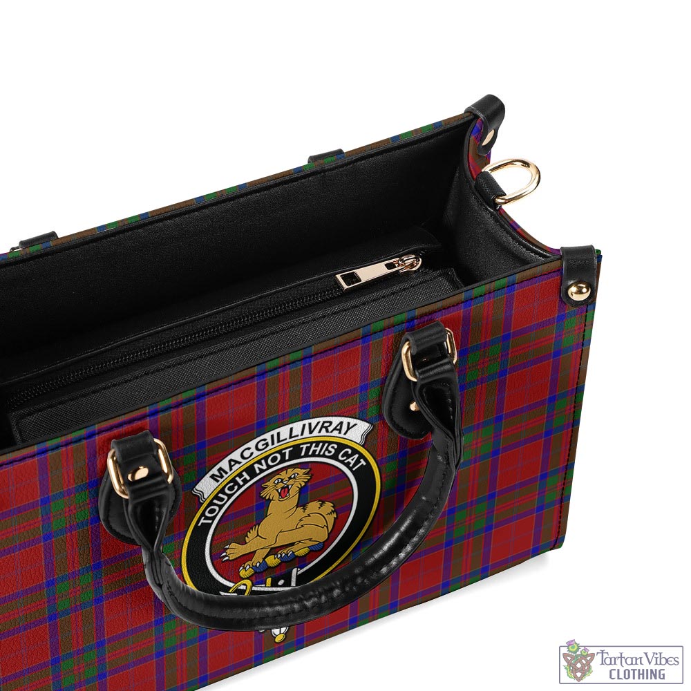 Tartan Vibes Clothing MacGillivray Tartan Luxury Leather Handbags with Family Crest