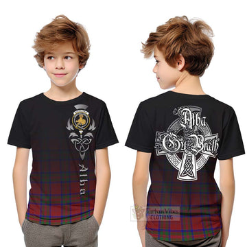Tartan Vibes Clothing MacGillivray (McGillivray) Tartan Kid T-Shirt Featuring Alba Gu Brath Family Crest Celtic Inspired
