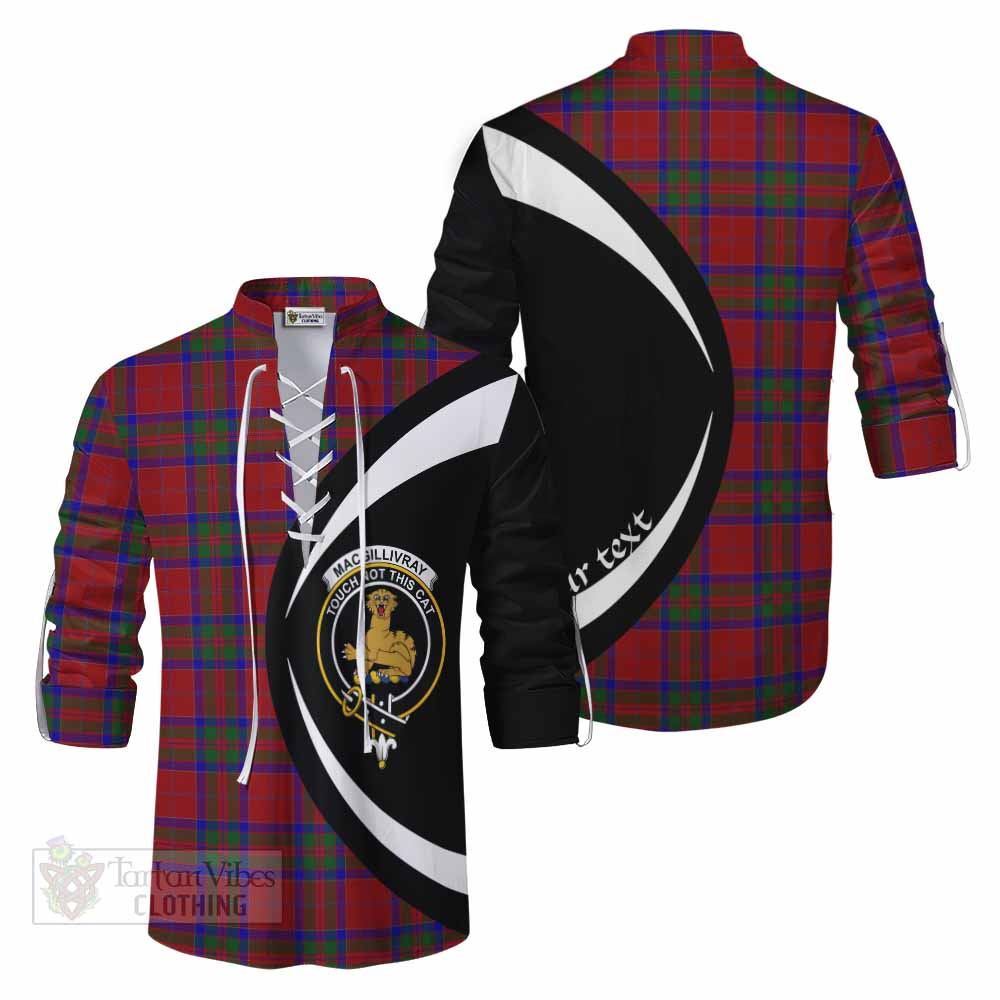 Tartan Vibes Clothing MacGillivray (McGillivray) Tartan Ghillie Kilt Shirt with Family Crest Circle Style