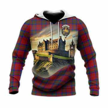 MacGillivray (McGillivray) Tartan Family Crest Knitted Hoodie with Scottish Ancient Castle Style