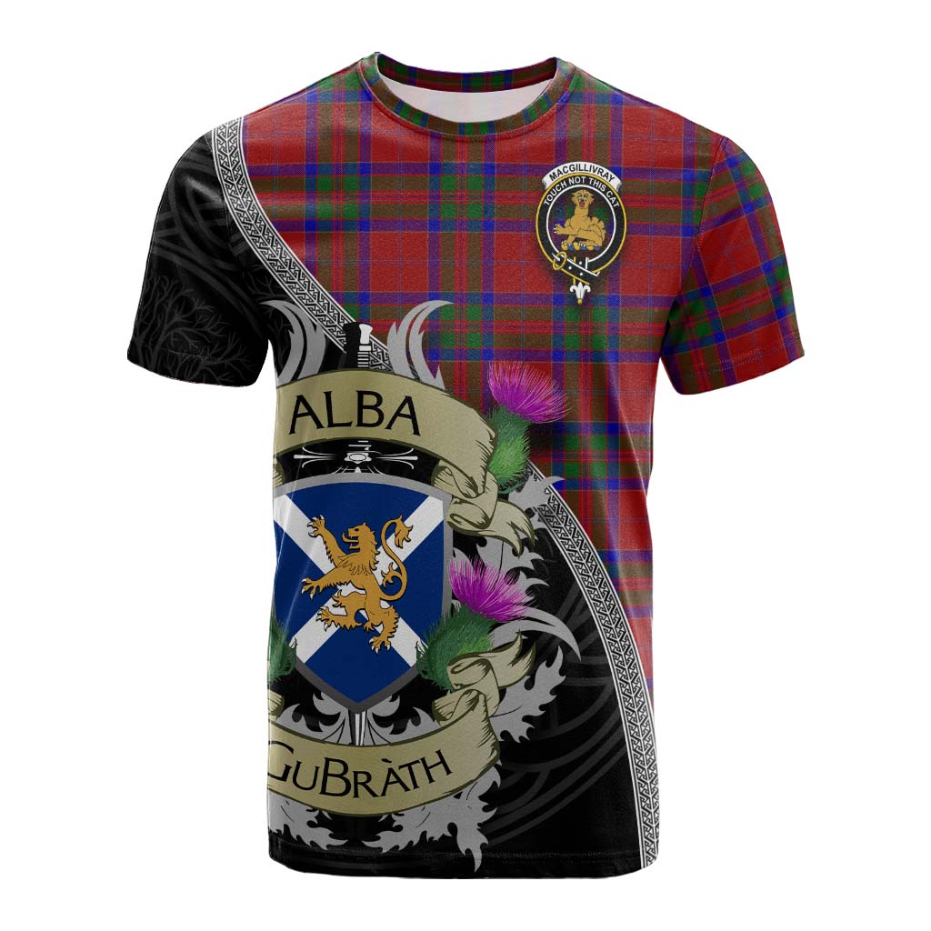 Tartan Vibes Clothing MacGillivray (McGillivray) Tartan Family Crest Cotton T-shirt Lion Rampant Royal Thistle Shield Celtic Inspired