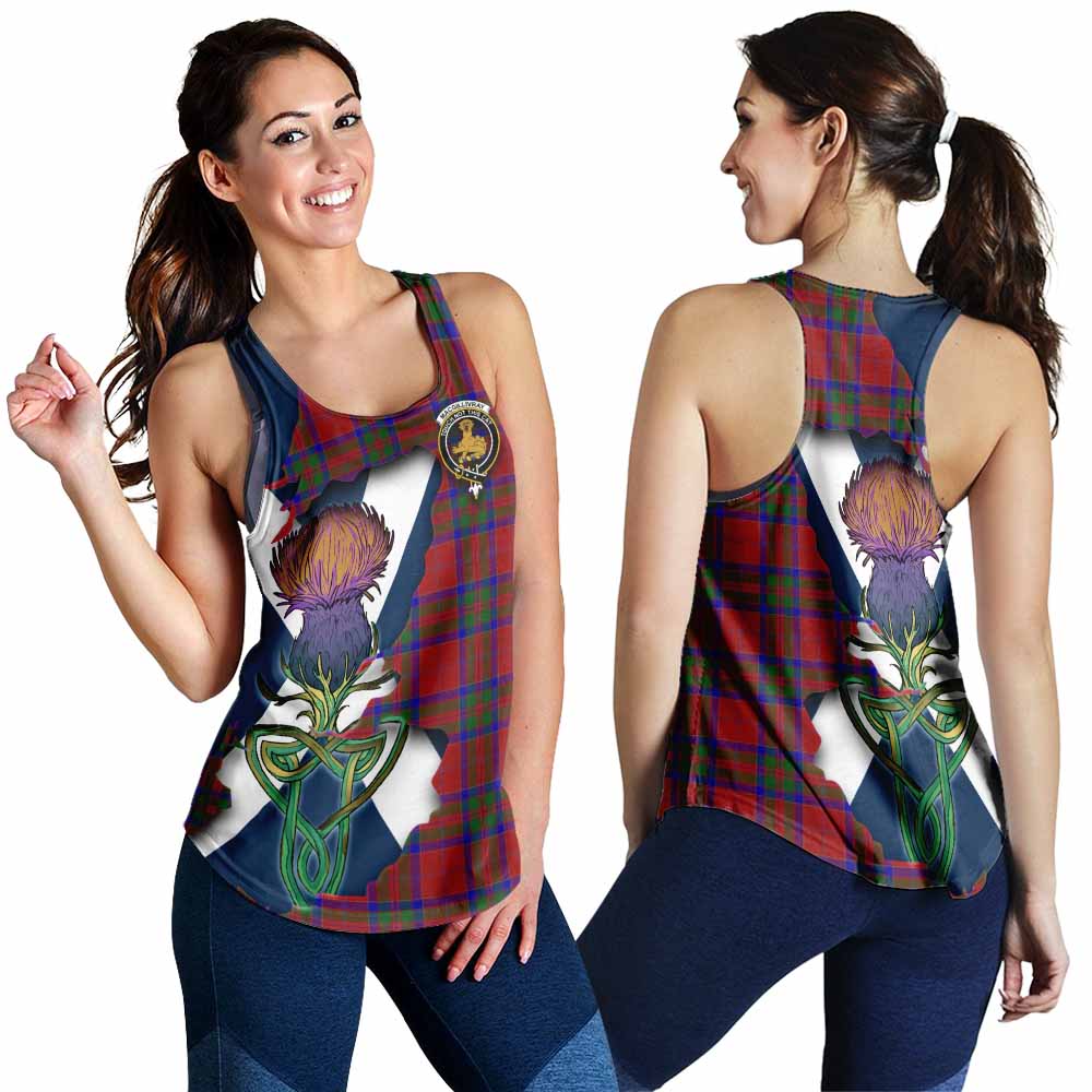 Tartan Vibes Clothing MacGillivray (McGillivray) Tartan Family Crest Women's Racerback Tanks Scottish Thistle Celtic Inspired