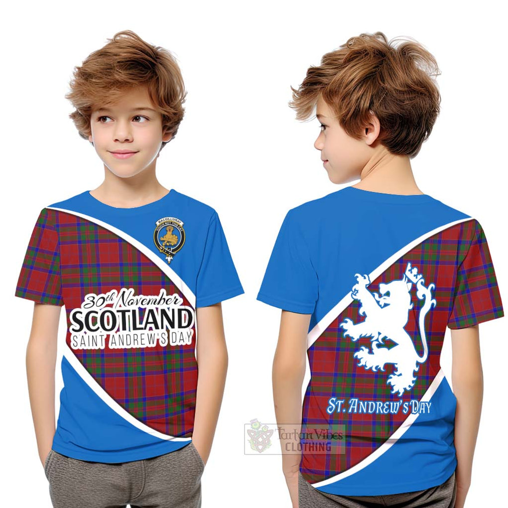 Tartan Vibes Clothing MacGillivray (McGillivray) Family Crest Tartan Kid T-Shirt Celebrate Saint Andrew's Day in Style