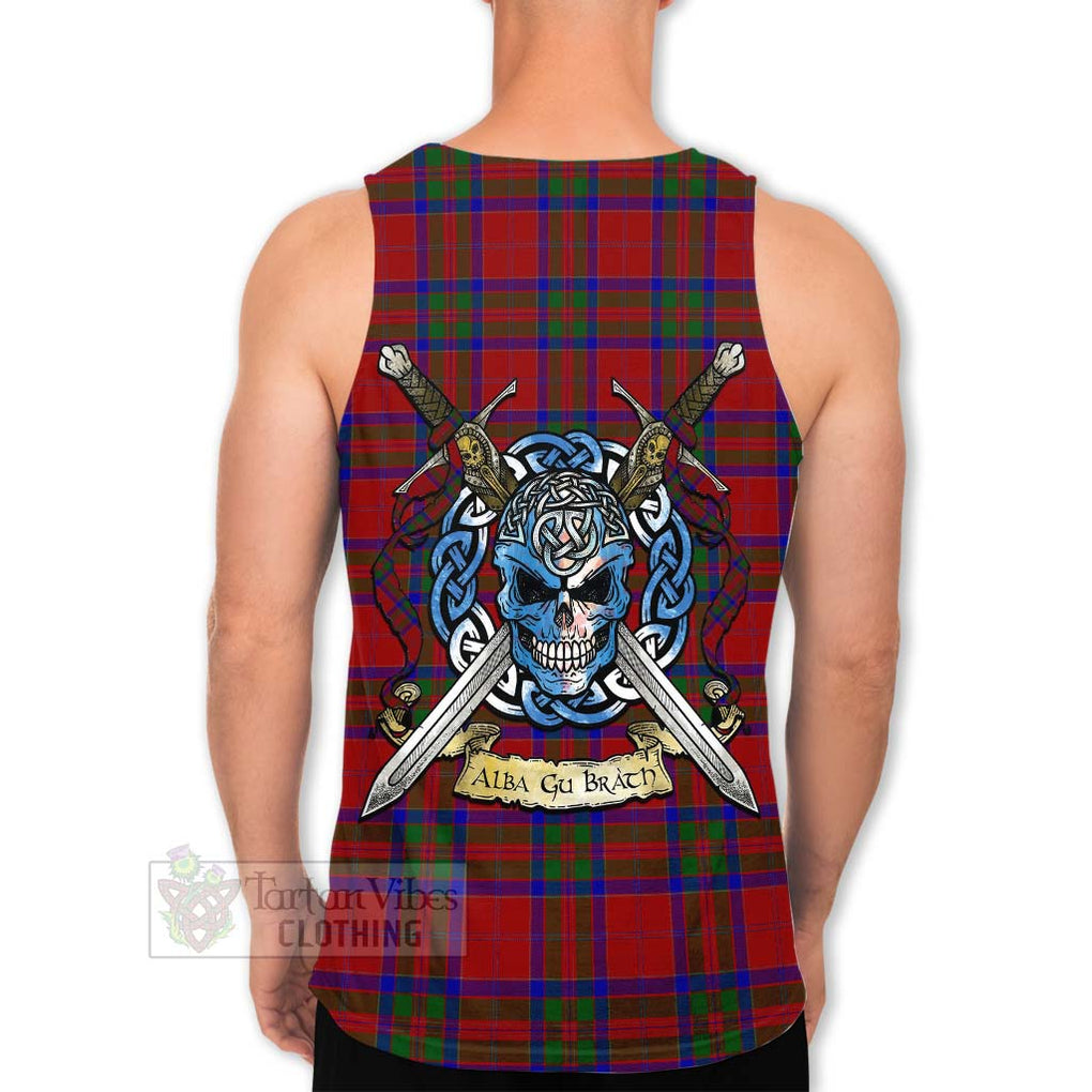 Tartan Vibes Clothing MacGillivray (McGillivray) Tartan Men's Tank Top with Family Crest Celtic Skull Style