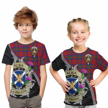 Tartan Vibes Clothing MacGillivray (McGillivray) Tartan Family Crest Kid T-Shirt Lion Rampant Royal Thistle Shield Celtic Inspired