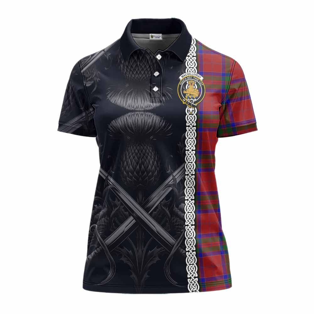 Tartan Vibes Clothing MacGillivray (McGillivray) Tartan Women's Polo Shirt with Family Crest Cross Sword Thistle Celtic Vibes