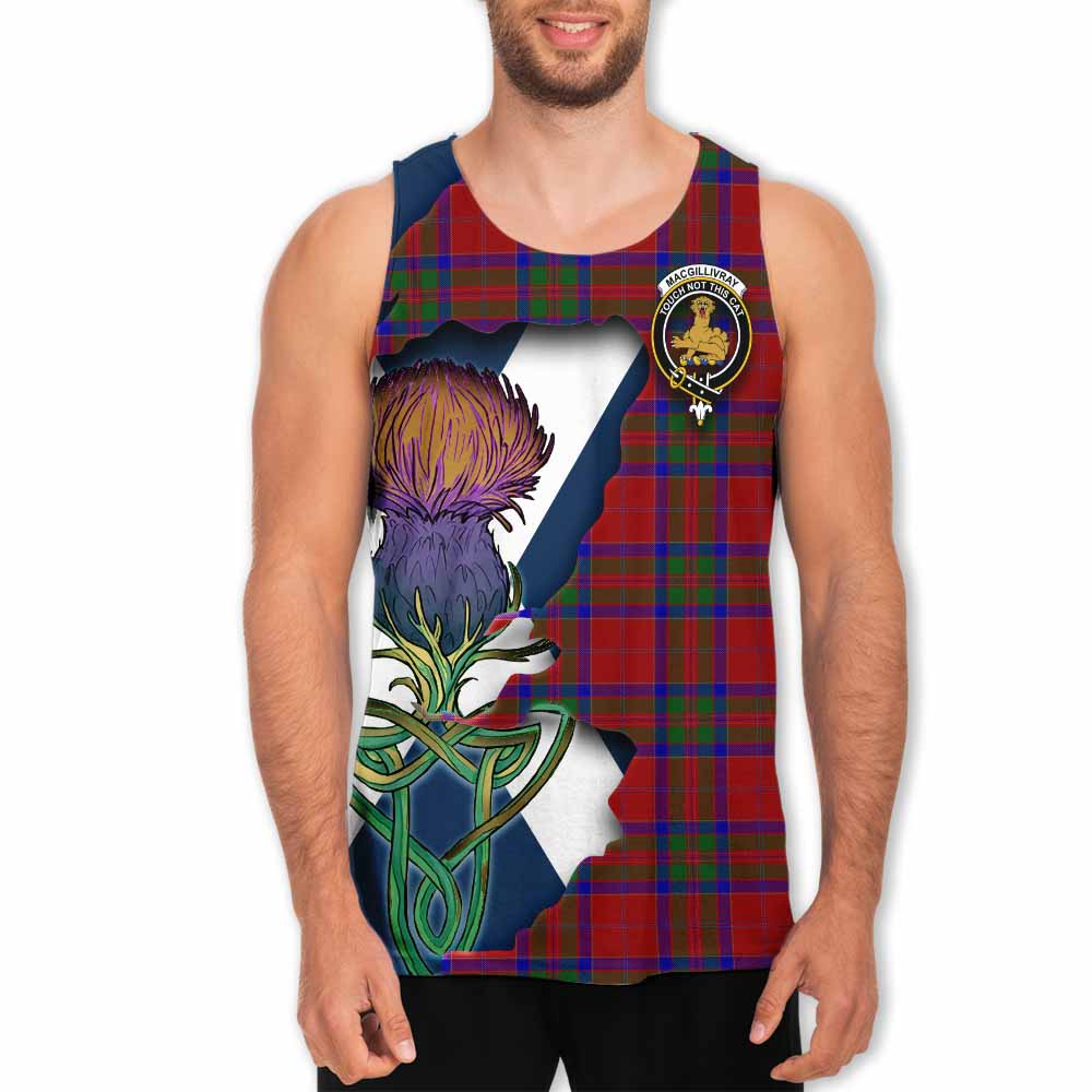 Tartan Vibes Clothing MacGillivray (McGillivray) Tartan Family Crest Men's Tank Top Scottish Thistle Celtic Inspired