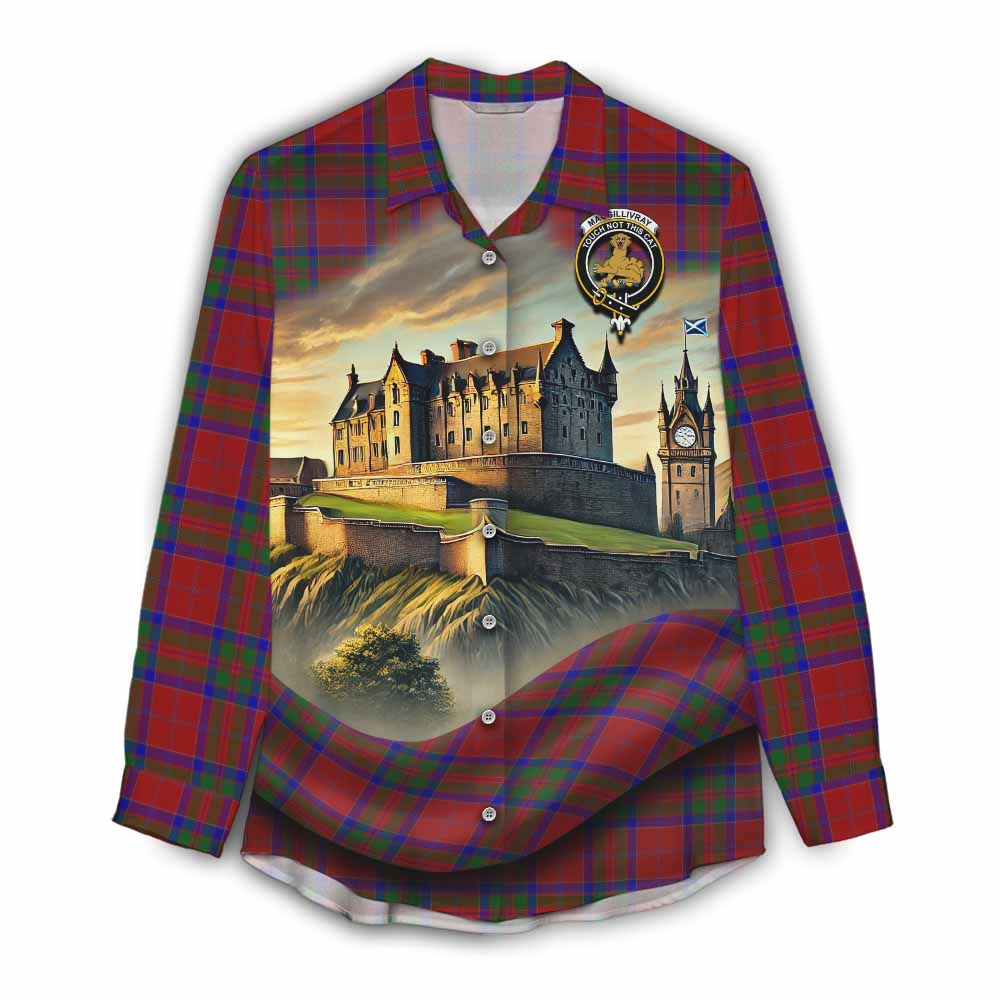 Tartan Vibes Clothing MacGillivray (McGillivray) Tartan Family Crest Women's Casual Shirt with Scottish Ancient Castle Style