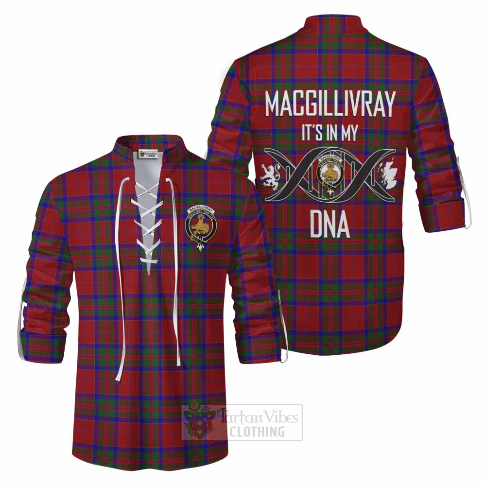 Tartan Vibes Clothing MacGillivray (McGillivray) Tartan Ghillie Kilt Shirt with Family Crest DNA In Me Style