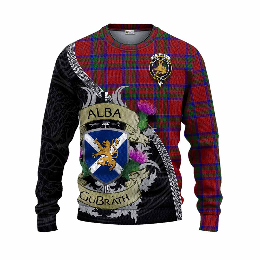 Tartan Vibes Clothing MacGillivray (McGillivray) Tartan Family Crest Knitted Sweater Lion Rampant Royal Thistle Shield Celtic Inspired