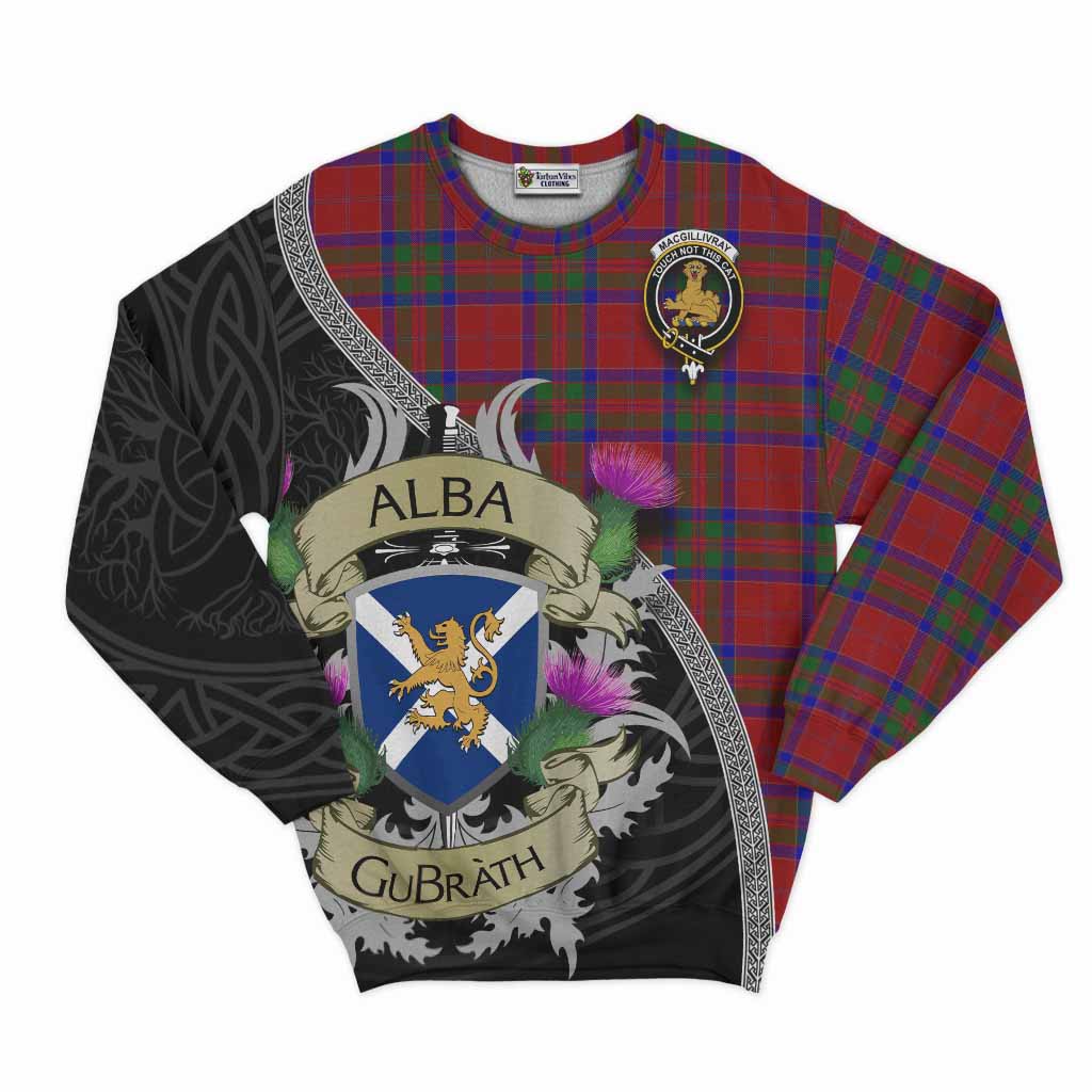 Tartan Vibes Clothing MacGillivray (McGillivray) Tartan Family Crest Sweatshirt Lion Rampant Royal Thistle Shield Celtic Inspired