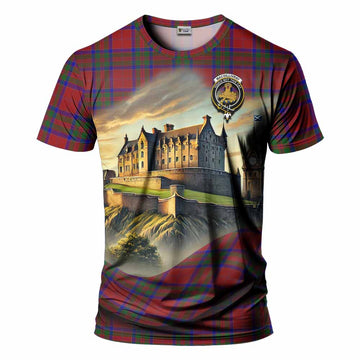 Tartan Vibes Clothing MacGillivray (McGillivray) Tartan Family Crest T-Shirt with Scottish Ancient Castle Stype