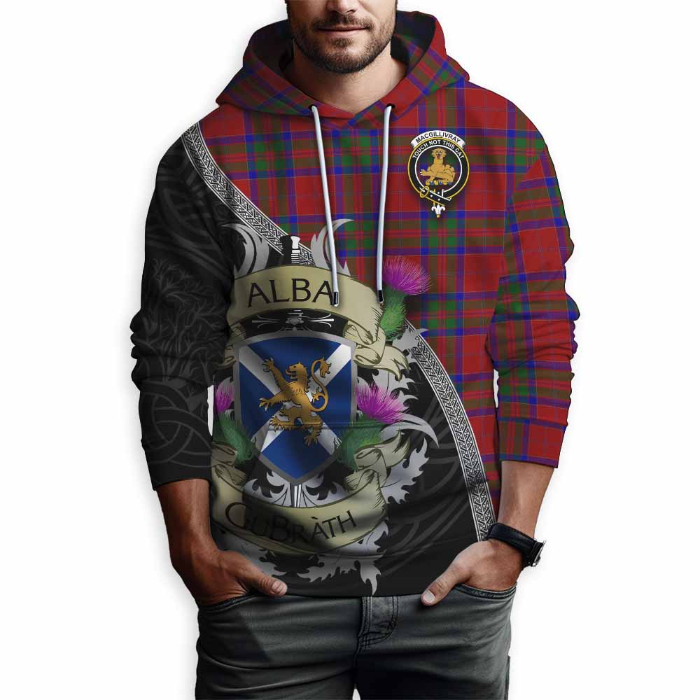 Tartan Vibes Clothing MacGillivray (McGillivray) Tartan Family Crest Hoodie Lion Rampant Royal Thistle Shield Celtic Inspired
