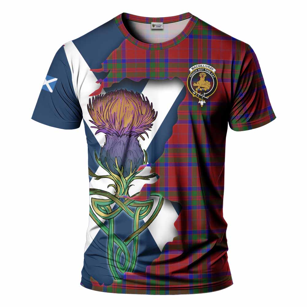 Tartan Vibes Clothing MacGillivray (McGillivray) Tartan Family Crest T-Shirt Scottish Thistle Celtic Inspired