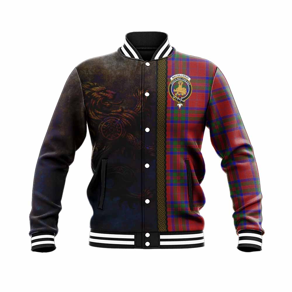 Tartan Vibes Clothing MacGillivray (McGillivray) Tartan Family Crest Baseball Jacket Alba Gu Brath Be Brave Lion Ancient Style