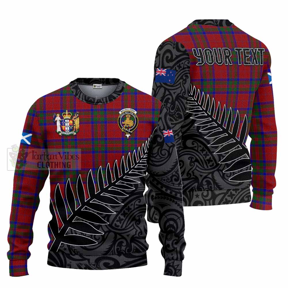 Tartan Vibes Clothing MacGillivray (McGillivray) Crest Tartan Knitted Sweater with New Zealand Silver Fern Half Style