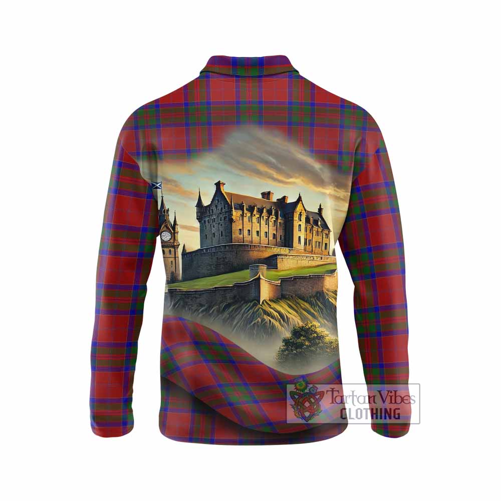 Tartan Vibes Clothing MacGillivray (McGillivray) Tartan Family Crest Long Sleeve Polo Shirt with Scottish Ancient Castle Style