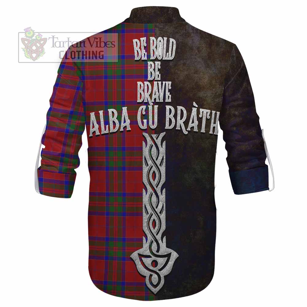 Tartan Vibes Clothing MacGillivray (McGillivray) Tartan Family Crest Ghillie Kilt Shirt Alba Gu Brath Be Brave Lion Ancient Style