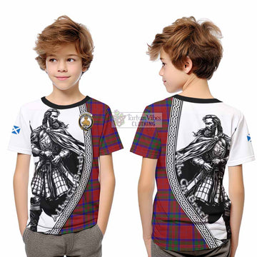 MacGillivray (McGillivray) Tartan Clan Crest Kid T-Shirt with Highlander Warrior Celtic Style